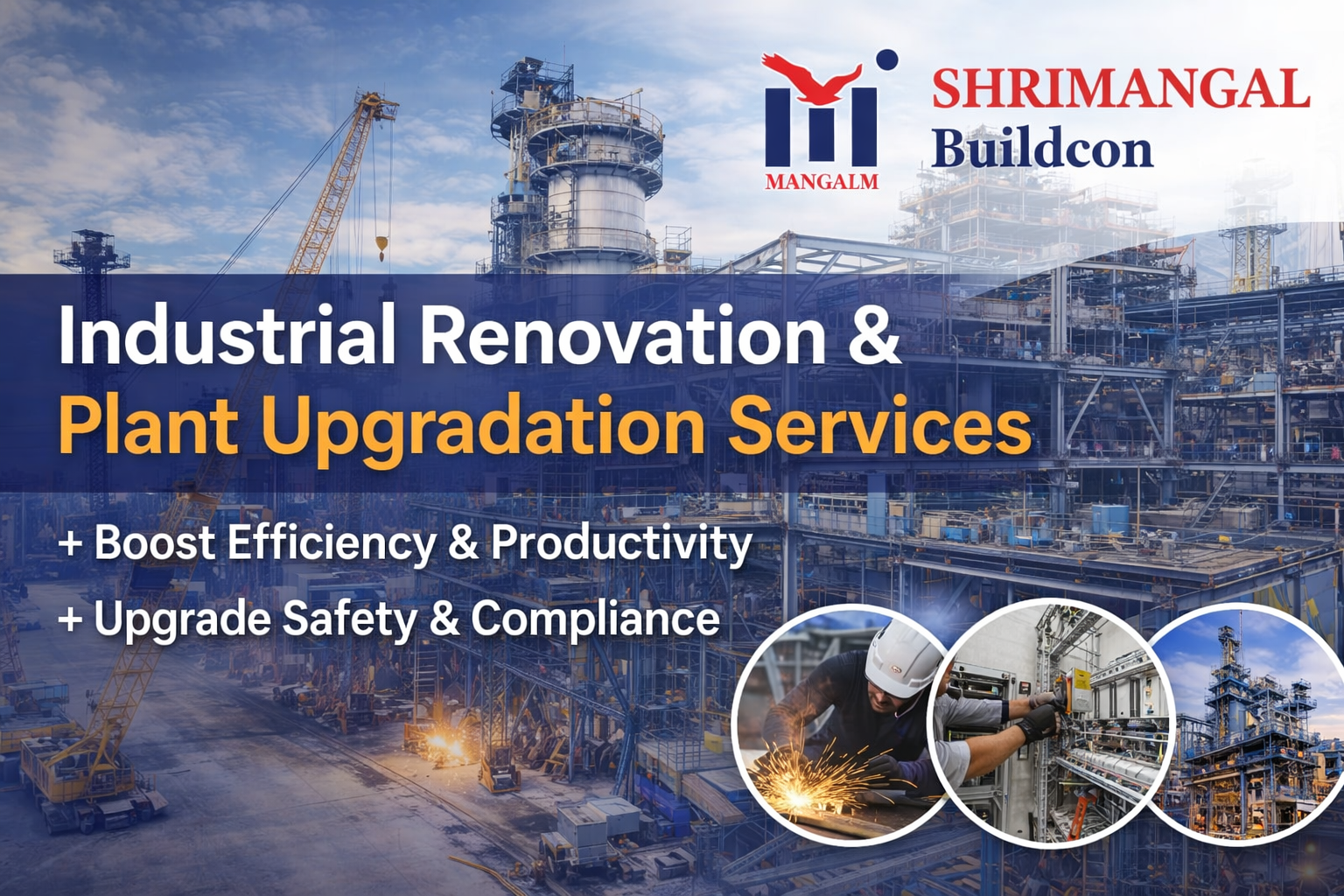 Industrial renovation and plant upgradation services by Shrimangal Buildcon for factory modernization, safety improvement and EPC construction solutions